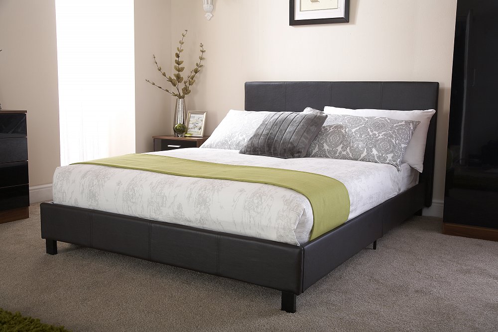 3ft Faux Leather Single Bed Frame With Headboard In White Brown 3ft Faux Leather Single Bed Frame With Headboard In White Brown Black Mattress Not Included