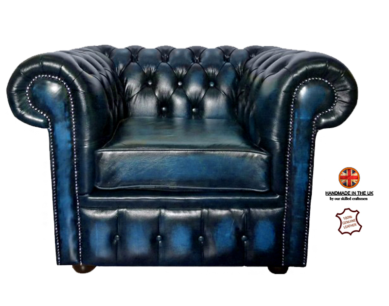 antique blue chair