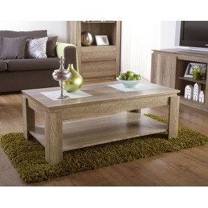 Canyon Oak 3D Effect Coffee Table with Under shelf