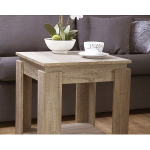 Canyon Oak 3D Effect Lamp Table with Under shelf