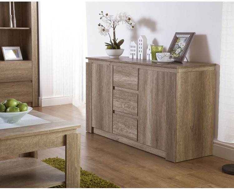 Canyon Oak 3D Effect Sideboard Contemporary Design