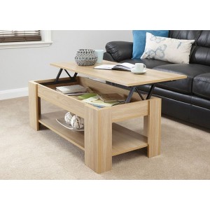 Lift Up Storage Coffee Table Oak Finish