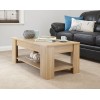 Lift Up Storage Coffee Table Oak Finish