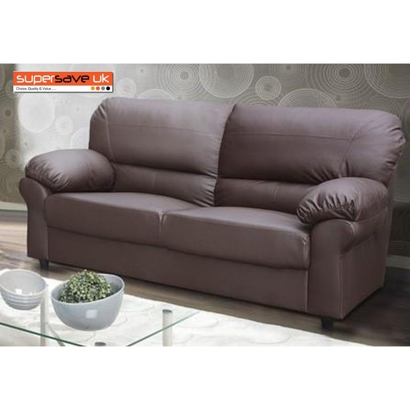 Polo 3 Seater Sofa Brown Faux Pu, How To Clean Faux Leather Sofa Uk