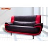 Lewis 2 Seater Sofa Black / Red Quality Faux PU Leather Contemporary