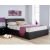 Hampton 4ft6 Black Ottoman Storage Bed + Gas lift Faux Leather