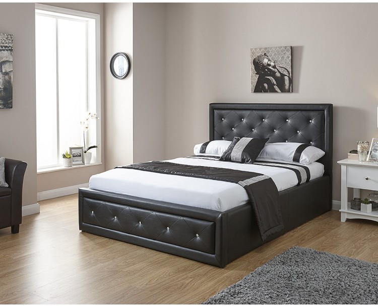 Hollywood Crystal 4FT6 Double Gas Lift Bed Frame