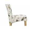 Freya Set of 2 Floral Fabric Dining Chairs Solid Oak Legs 