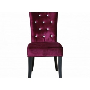 Radiance Set of 2 Diamante Dining Chair In Purple Velvet Fabric