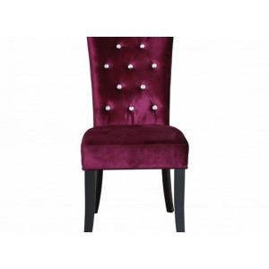 Radiance Set of 2 Diamante Dining Chair In Purple Velvet Fabric