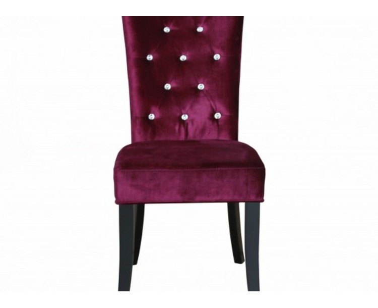 Radiance Set of 2 Diamante Dining Chair In Purple Velvet Fabric