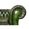 Chesterfield Antique Green Genuine Leather Three Seater Sofa Bed