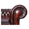 Chesterfield Antique Oxblood Red Genuine Leather Three Seater Sofa