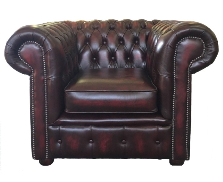 Chesterfield Antique Oxblood Genuine Leather Club Chair