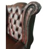 Chesterfield Antique Oxblood Red Genuine Leather Queen Anne Armchair