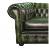 Chesterfield Antique Green Genuine Leather Two Seater Sofa Bed