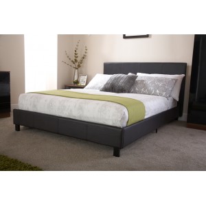 Berlin Black Faux Leather Bed Frame