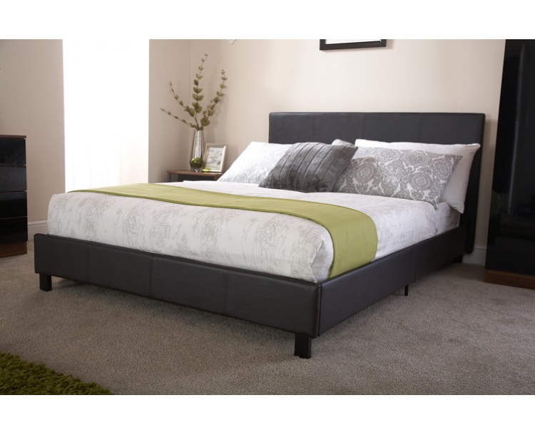 Berlin Black Faux Leather Bed Frame