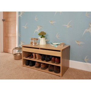 Modern Barcelona Lift Up Shoe Cabinet in Oak