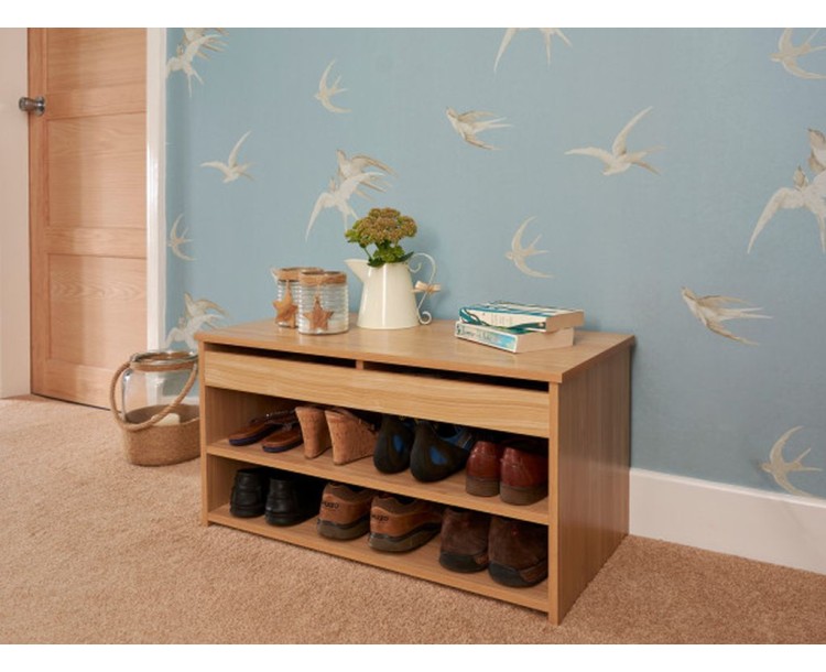 Modern Barcelona Lift Up Shoe Cabinet in Oak