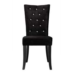 Radiance Set of 2 Diamante Dining Chair In Black Velvet Fabric