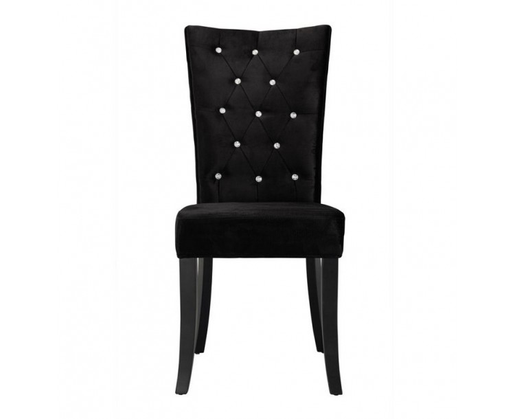 Radiance Set of 2 Diamante Dining Chair In Black Velvet Fabric