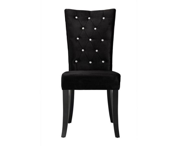 Radiance Set of 2 Diamante Dining Chair In Black Velvet Fabric