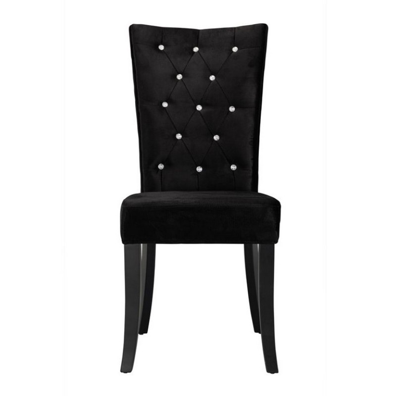 black crushed velvet dining chairs