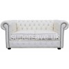 Chesterfield Shelly White Genuine Leather Two Seater Sofa Bed