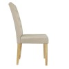 Roma Set of 2 Beige Fabric Dining Chairs With Oak Legs