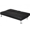 Cinema Fold Down Sofa Bed Black Faux Leather